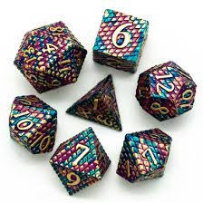 Gold Dragon Scale RPG Metal Dice Set